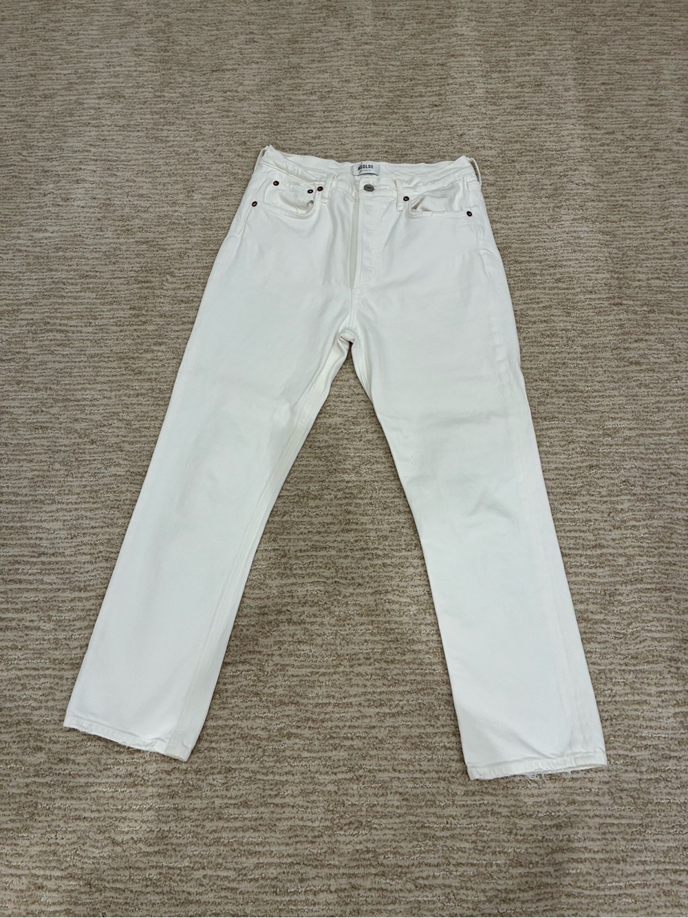 Agolde Women's White Straight-Leg Jeans Size 28